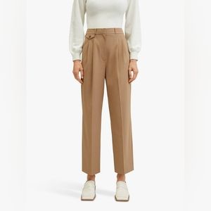 Mango Pleat Front Straight Leg Trousers